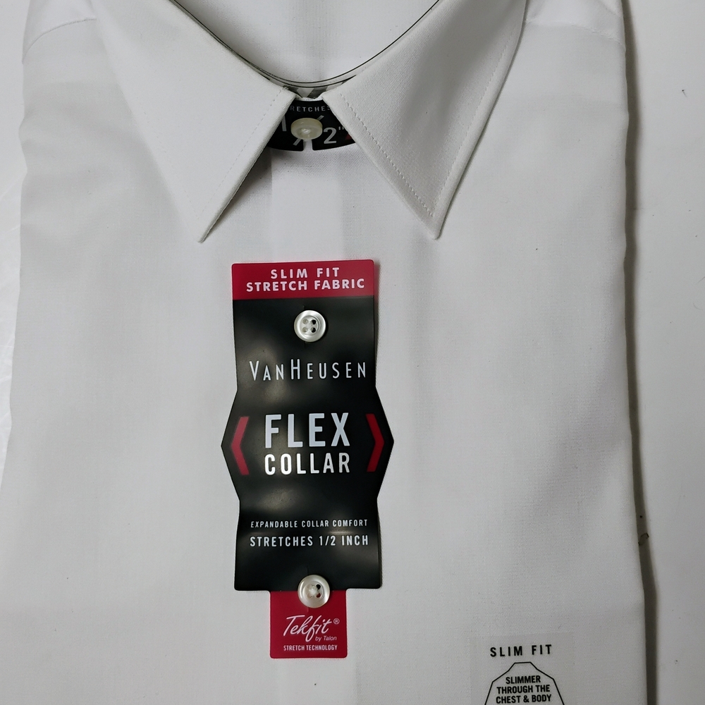 Van Heusen White Dress Shirt with Flex Collar